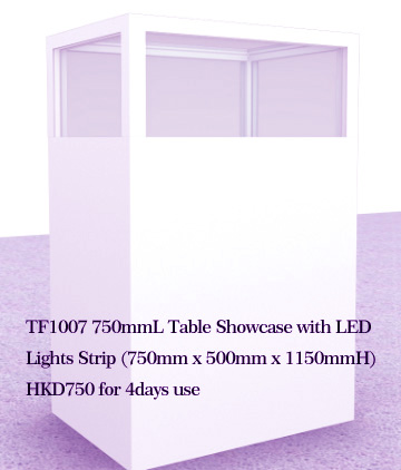 TF1007 750mmL Table Showcase with LED Lights Strip 